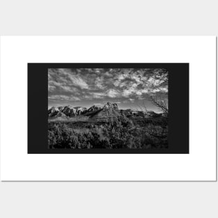 Sedona Arizona Vista In Black And White Posters and Art